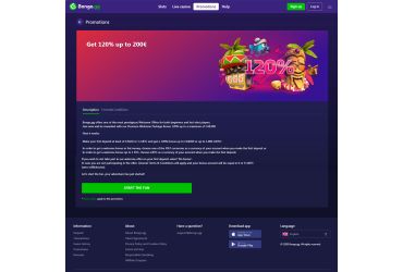 Bongo Casino - promotion page