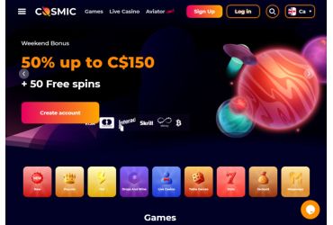 Cosmicslot casino - main page