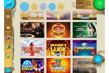 Casino Lab – games page