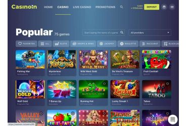 Casinoin – games menu