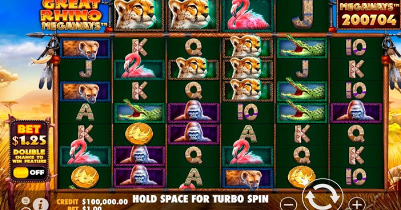 Play in Great Rhino Megaways online slot by Pragmatic Play for free now | Casino-online-brazil.com