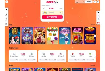 GreatWin Casino - main page