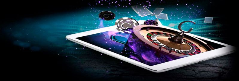 Image - iPad, roulette wheel, casino chips.