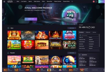 Izzi Casino - main page