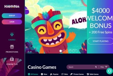 Kahuna Casino - main page