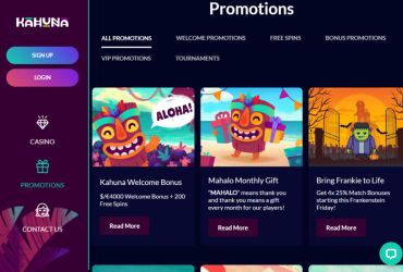 Kahuna Casino - promotions