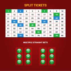 Online keno - split ticket