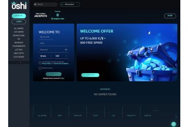 Oshi Casino - main page