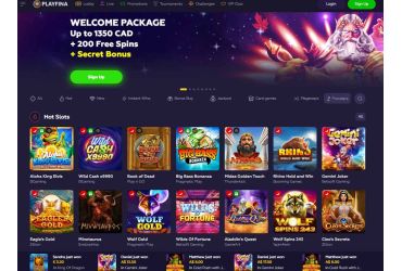 Playfina casino main page