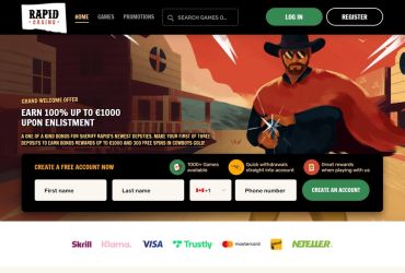 Rapid Casino - main page