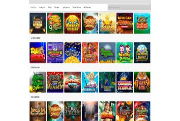 Spin Palace casino - list of slot machines