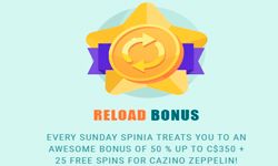 Spinia casino - reload bonus