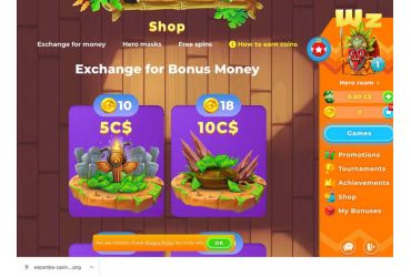 Wazamba casino –shop page.